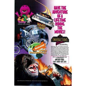 1995 Universal Studios Florida Theme Park Full Page Print Ad Original u